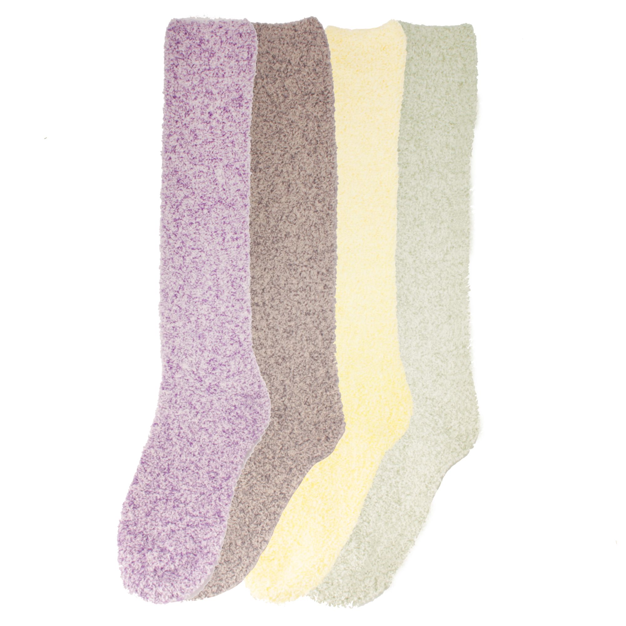 Women's Fuzzy Feather Soft Cozy Knee High Socks - Assortment 4B - 4 Pairs - Size M/L (4-10) | Walmart (US)