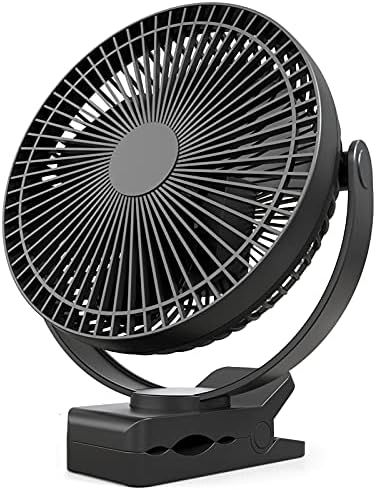 10000mAh Portable Clip on Fan, 8 inch Rechargeable Battery Operated Fan, 24 Hours Work Time, Quie... | Amazon (US)
