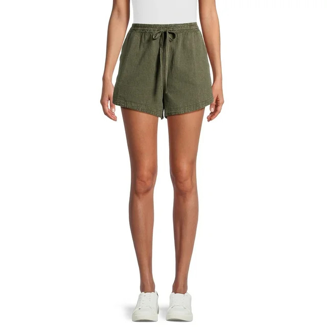 Time and Tru Women's Garment Dye Pull On Shorts, 3.5" Inseam, Sizes XS-3XL | Walmart (US)
