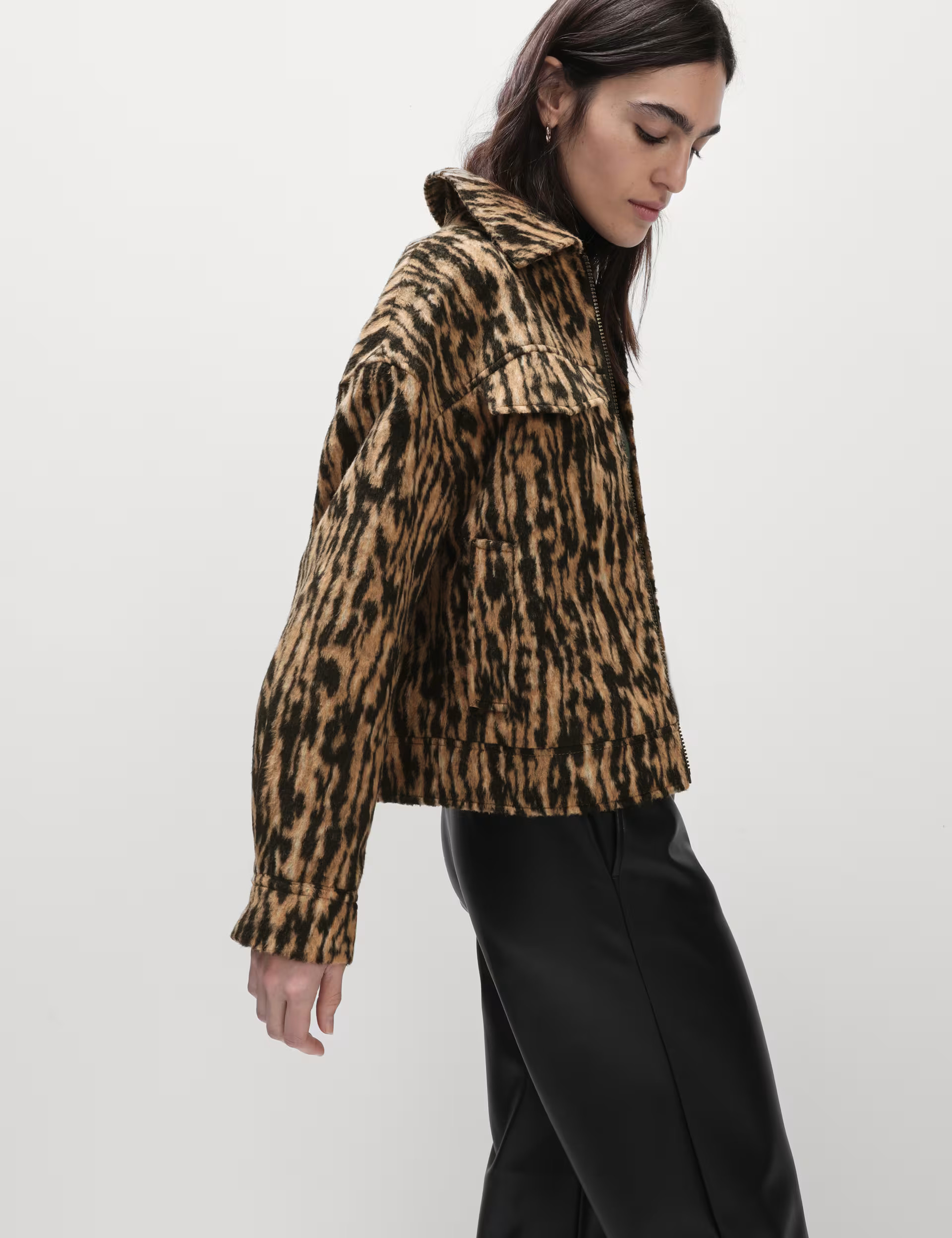 Animal Print Trucker Jacket with Wool | Marks & Spencer (UK)