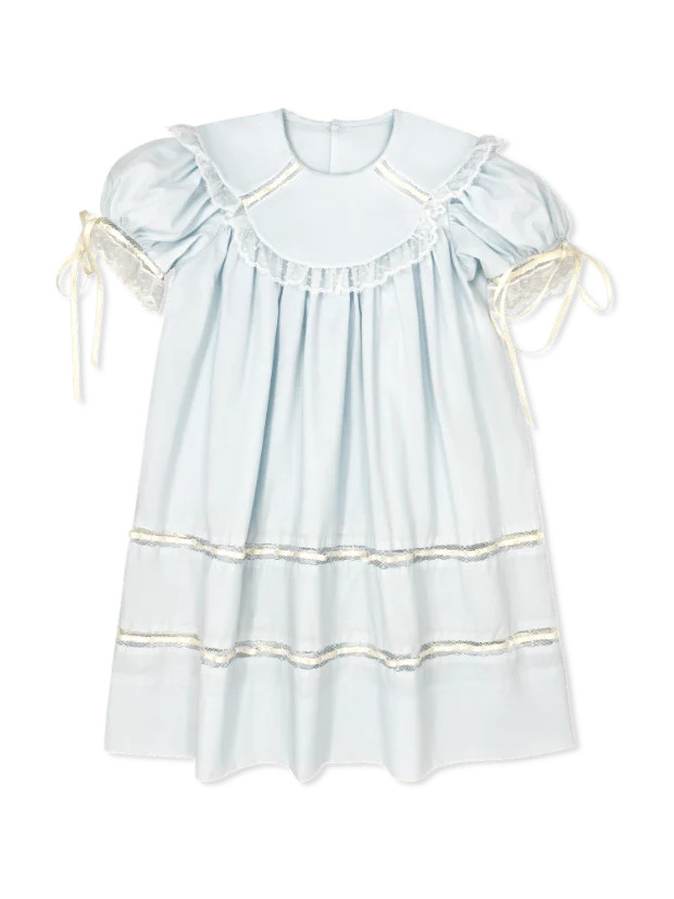 Donahue Dress - Blessings Blue with Ecru | Lullaby Set