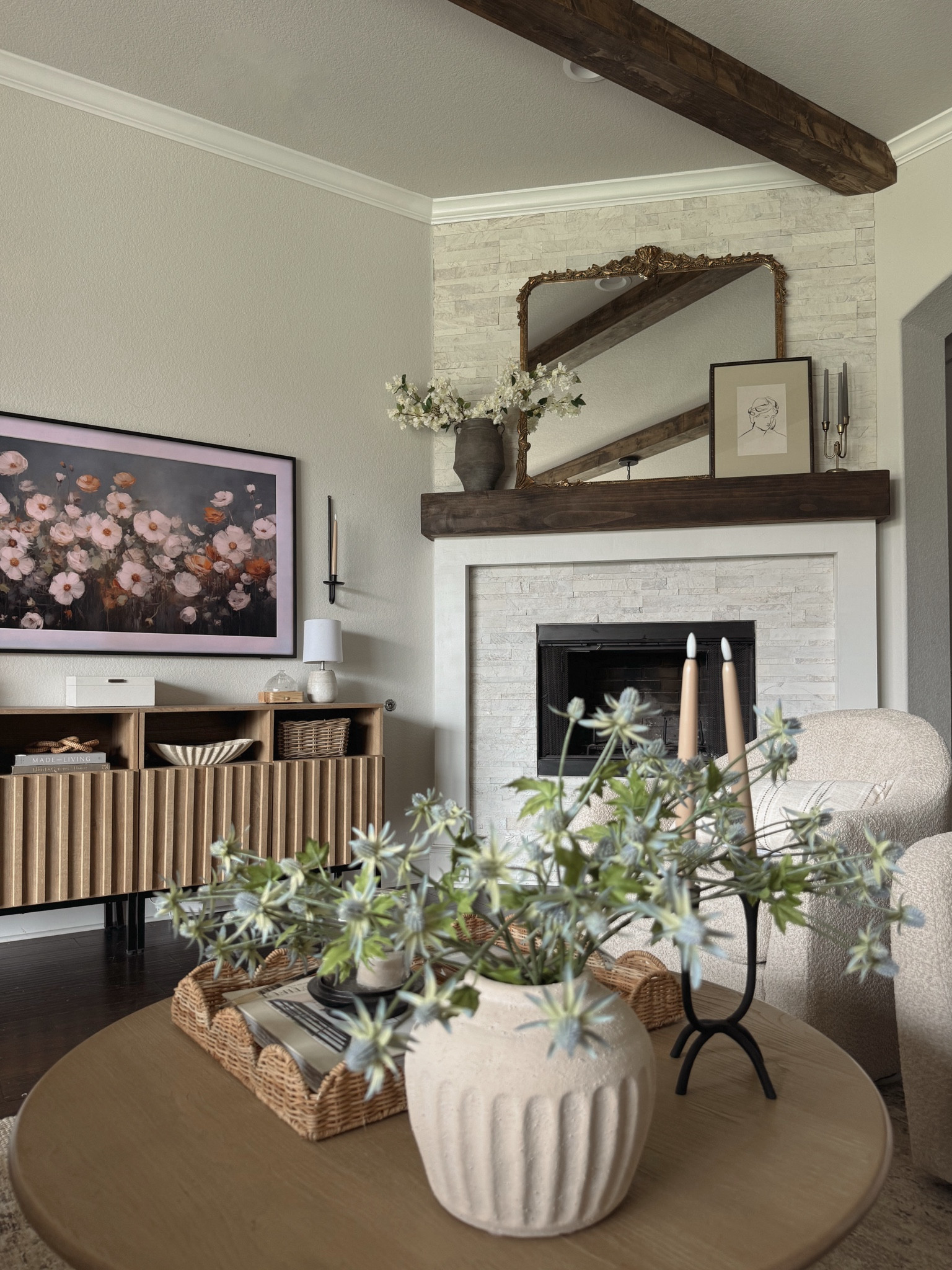 Living room decor,
Mantle decor , neutral
Home decor, tv stand, fluted cabinets, Amazon furniture, Amazon home decor, new target home decor, Anthropologie mirror 

#LTKSummerSales #LTKHome