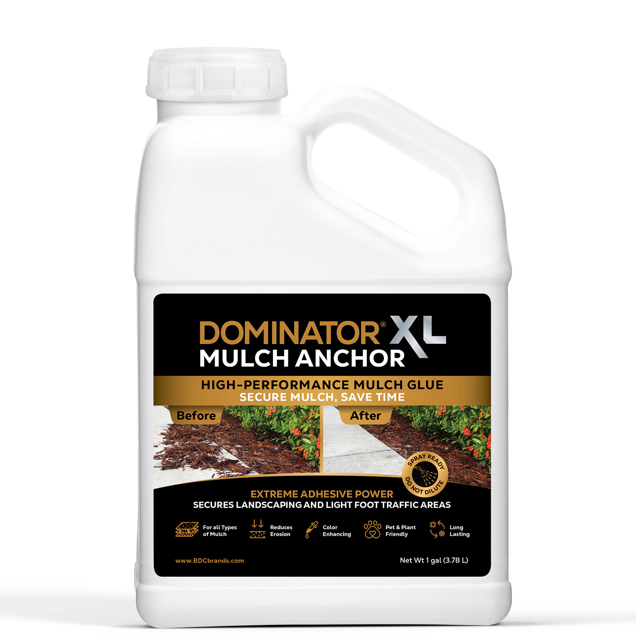Dominator Mulch, Rock, Pea Gravel Adhesive Glue 1 Gallon(s) Clear Mulch Dye | LMAX01G | Lowe's