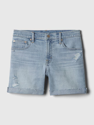 5" Mid Rise Denim Girlfriend Shorts | Gap (US)