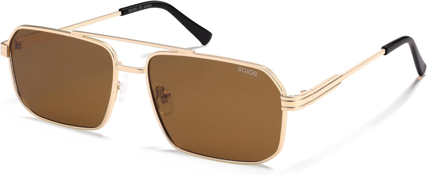 SOJOS Retro Polarized Square Sunglasses for Women Men Vintage Large Double Bridge UV Protection M... | Amazon (US)