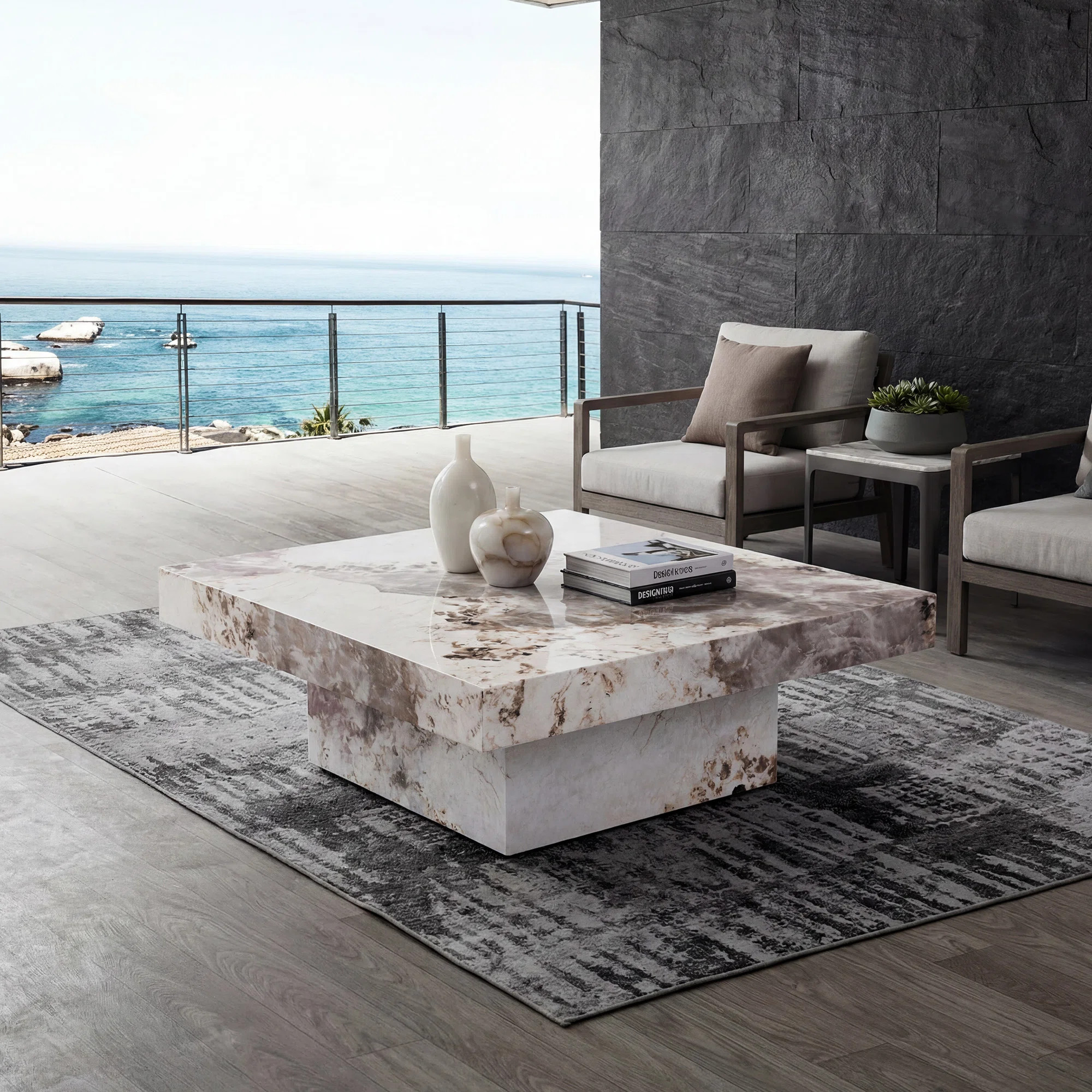 Modern Coffee Table With Stylish Texture Design | Wayfair North America