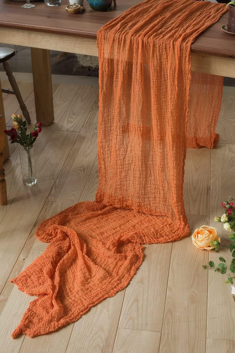 Table Runner 26x176 inches Cheesecloth Tablecloth for Wedding Rustic Boho Romantic Style Natural ... | Amazon (US)