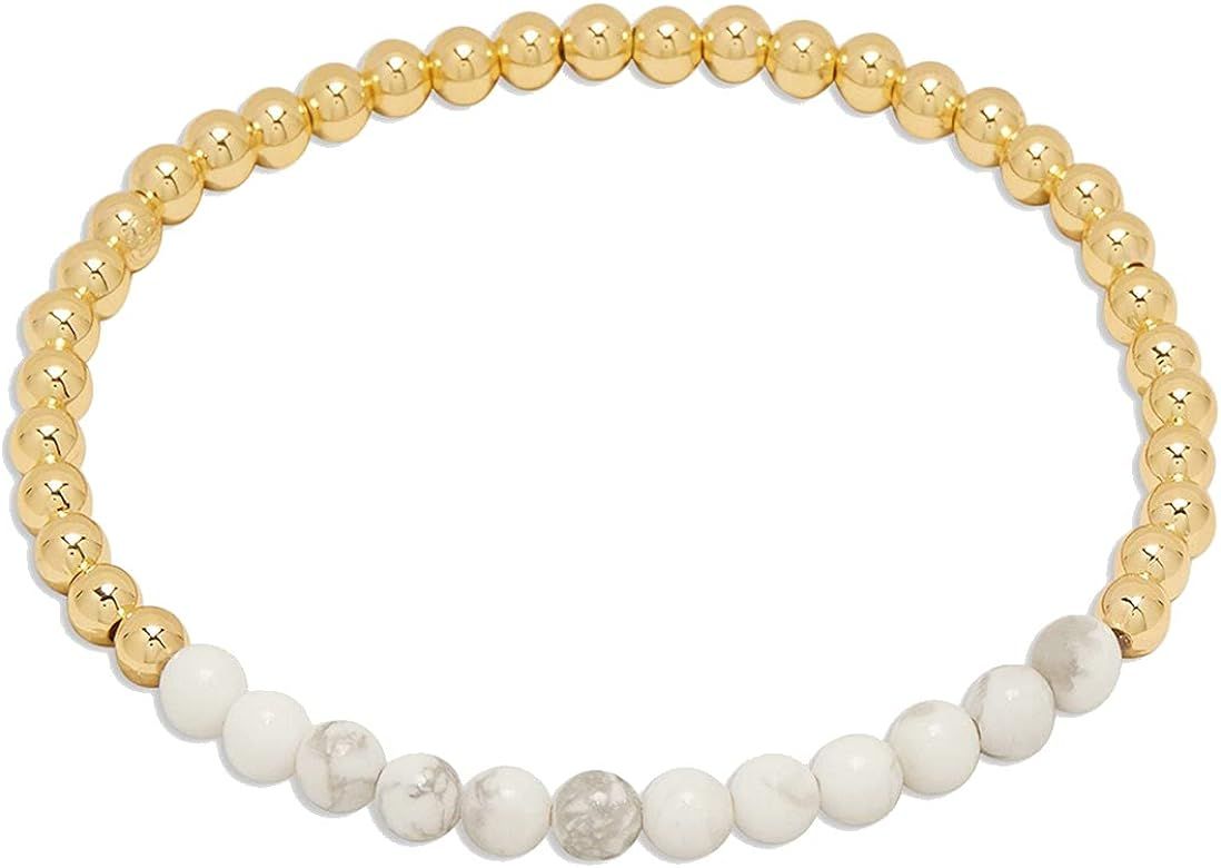 gorjana Women's Power Gemstone Aura Bracelet, [Calming, Love, Balance, Compassion], 18k Gold Plat... | Amazon (US)