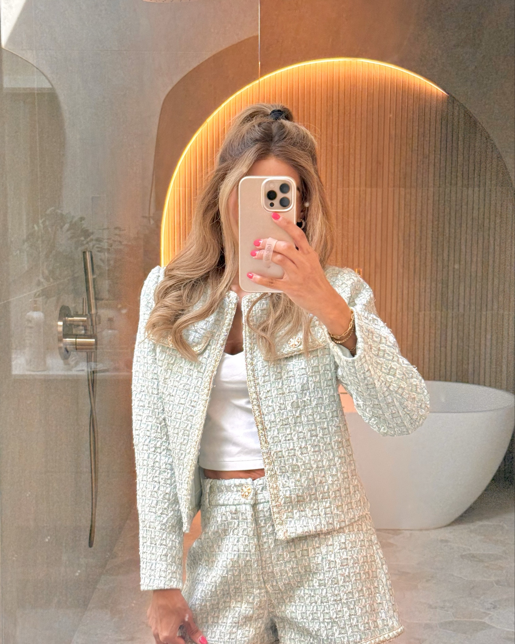 @aqua brand from
@Bloomingdale's US. Wearing a xxxs in blazer and shorts. Looks like
Chanel and quality spot on 

#LTKSeasonal #LTKparties #LTKstyletip