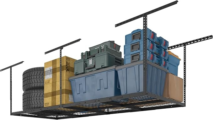 FLEXIMOUNTS 3x8 Overhead Garage Ceiling Storage Rack, Adjustable Garage Organization System, Heav... | Amazon (US)