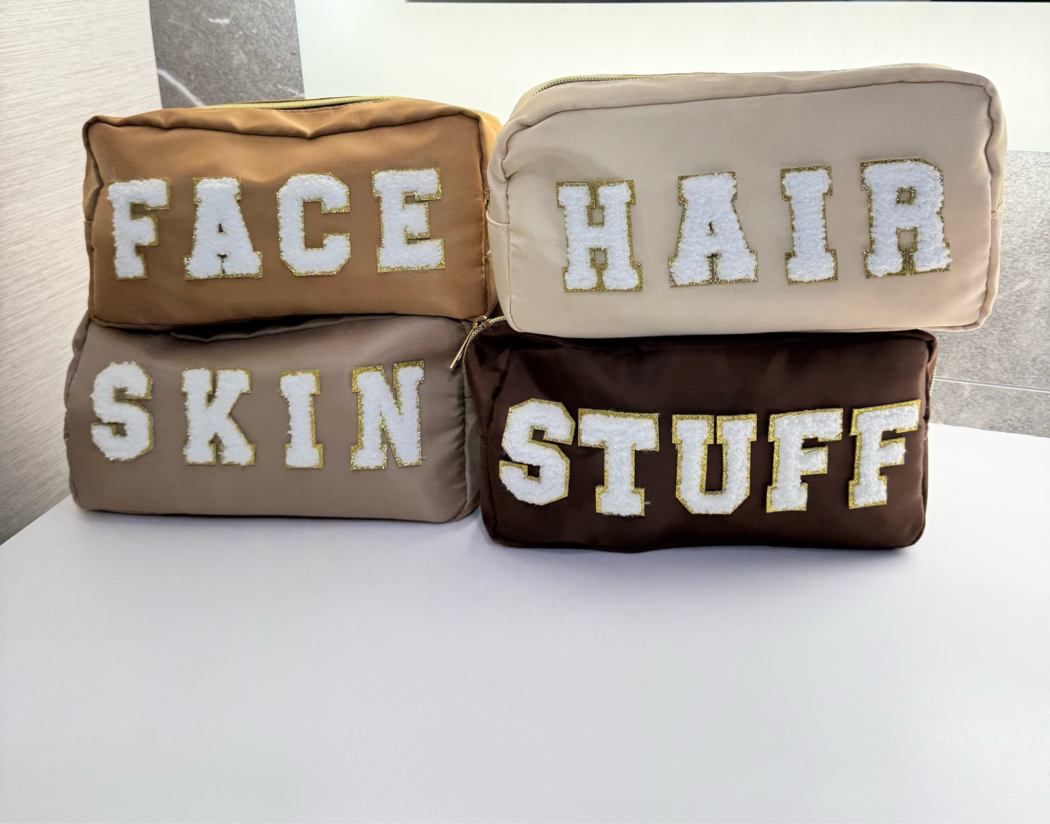 Fun, neutral way to stay organized for travel. Perfect for grab and go to get ready during travel or even at home. Love the neutral colors.

#LTKItBag #LTKTravel