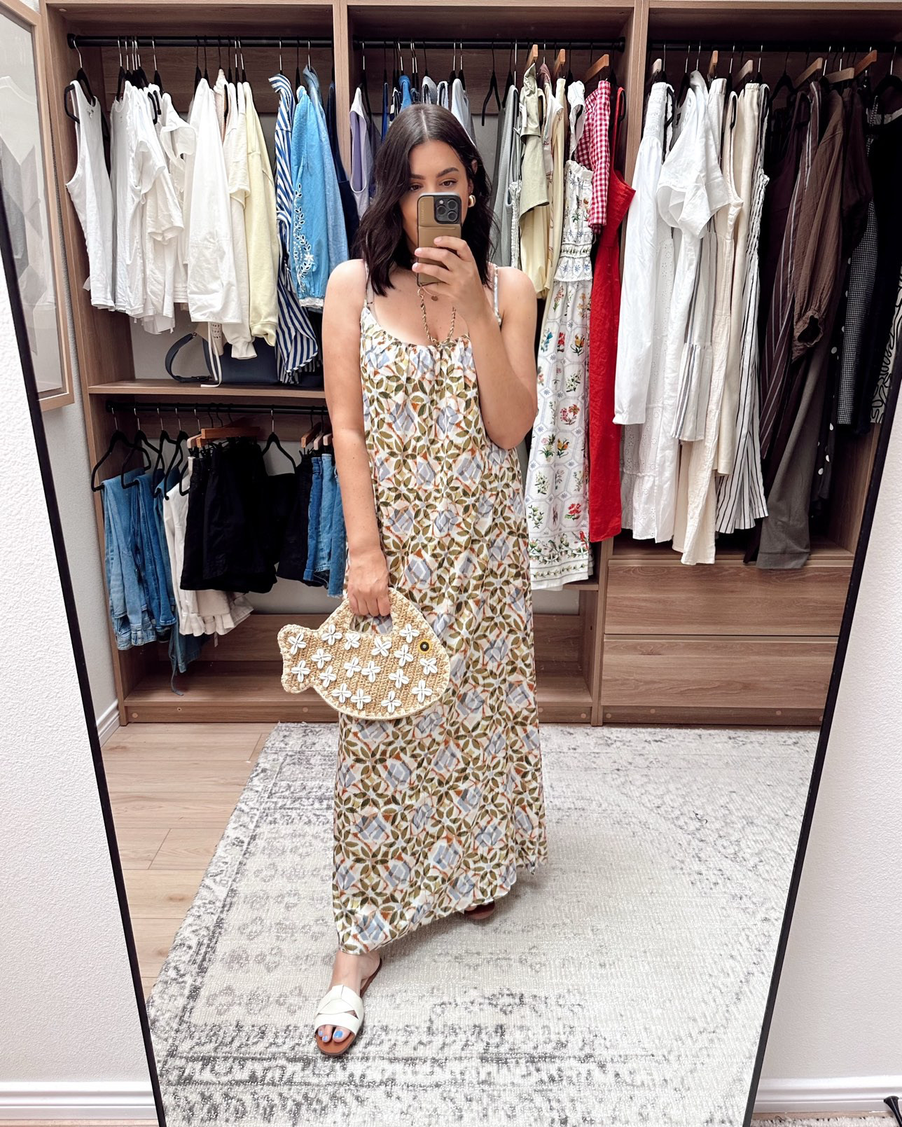 The cutest summer dress from @maggylondon! I am in the large and it's a bit loose / generous overall. It's a great dress for summer travel, too as it won't wrinkle too badly in your suitcase.  

 