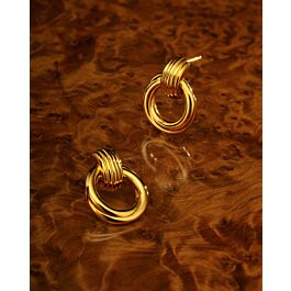 Demi Waterproof Gold Oversized Stud Earrings | Katie Loxton Ltd. (UK)