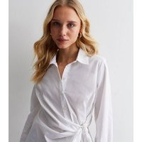 White Cotton Poplin Tie Side Shirt New Look | New Look (UK)