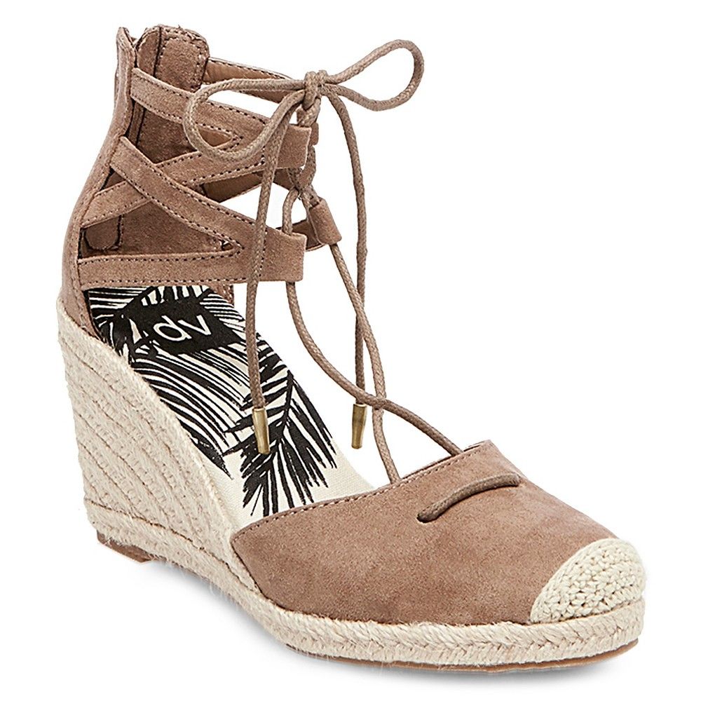 Women's dv Manica Ghillie Espadrille Wedge Sandals - Taupe 5.5, Brown | Target