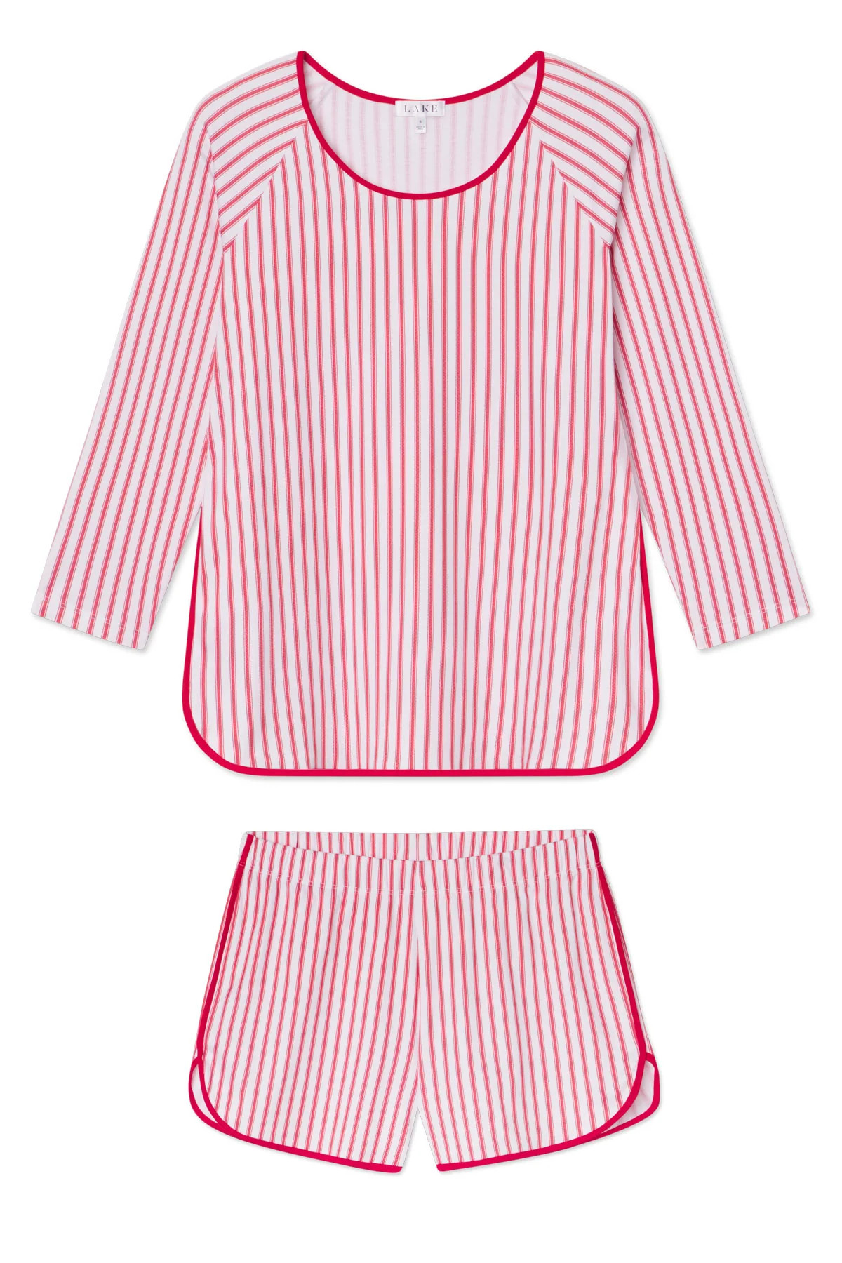 Pima Long-Short Set in Classic Red Ticking Stripe | Lake Pajamas