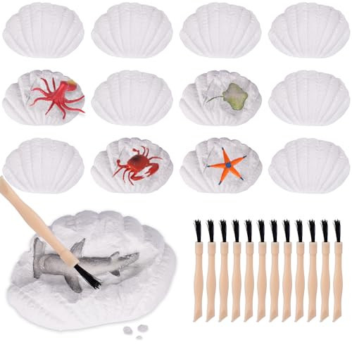 ArtCreativity Ocean Animals Toys Excavation Kit - 12 Seashells and 12 Excavation Tools - Includes 12 Different Sea Animal Toys - Under The Sea Party Favors and Party Activity for Themed Parties | Amazon (US)