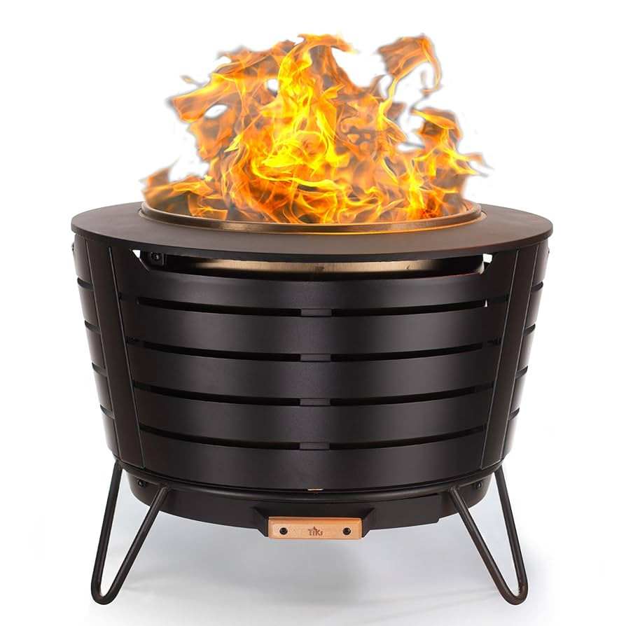 25-Inch Smokeless Patio Fire Pit, Wood Burning with Removable Ash Pan & Weather-Resistant Cover, ... | Amazon (US)