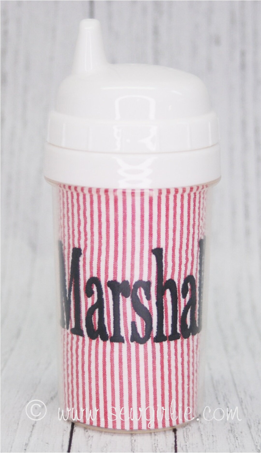 CLEARANCE~Personalized Monogrammed Seersucker spill proof sippy cup/10oz Spill Proof Sippy Cup/To... | Etsy (US)