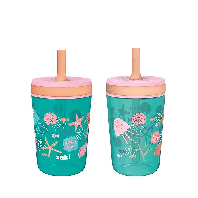 Zak Designs Kelso 15 oz Tumbler Set, (Shells) Non-BPA Leak-Proof Screw-On Lid with Straw Made of ... | Amazon (US)