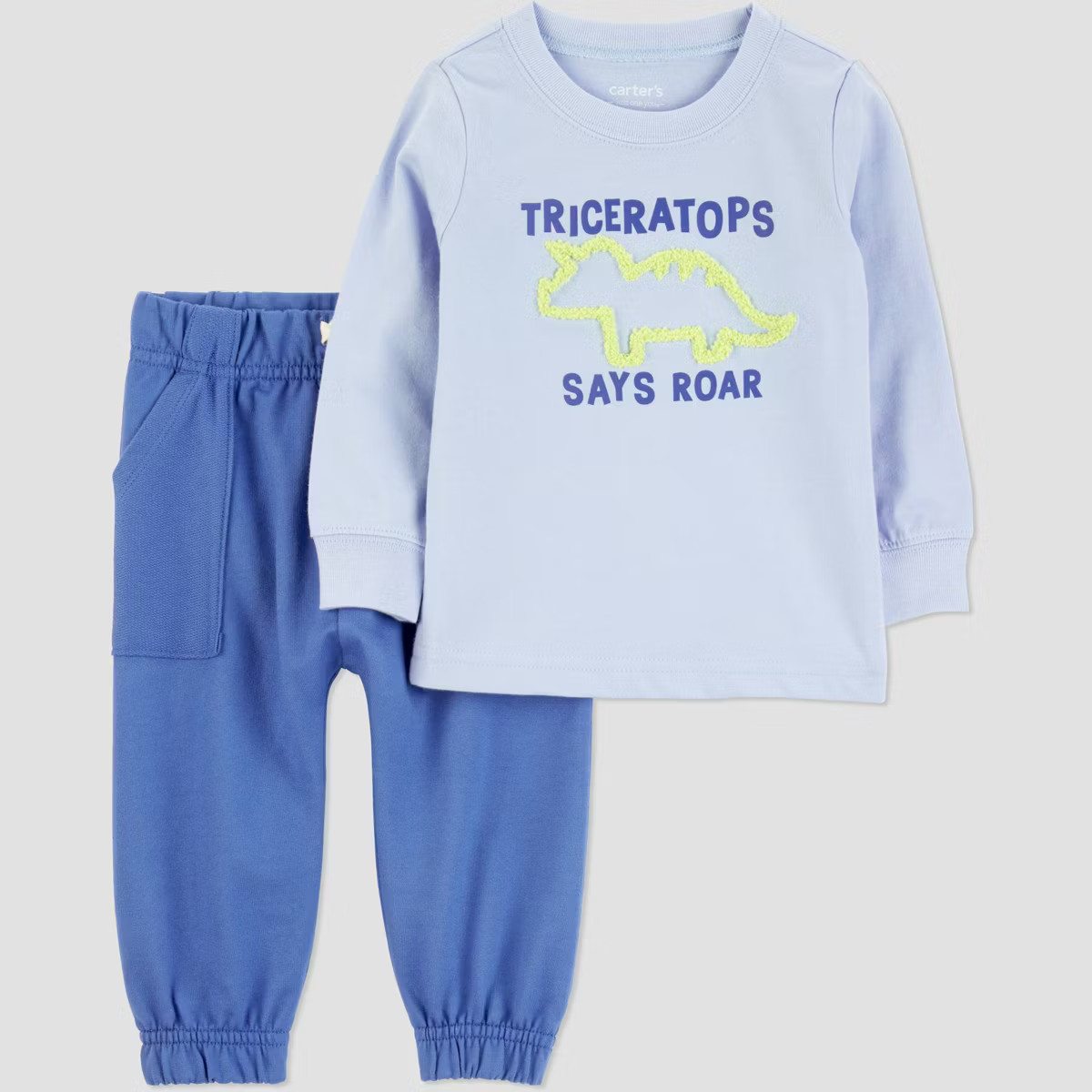 Carter's Just One You® Baby Boys' 2pc Neon Dinosaur Sweatshirt and Jogger Pants Set- Blue | Target