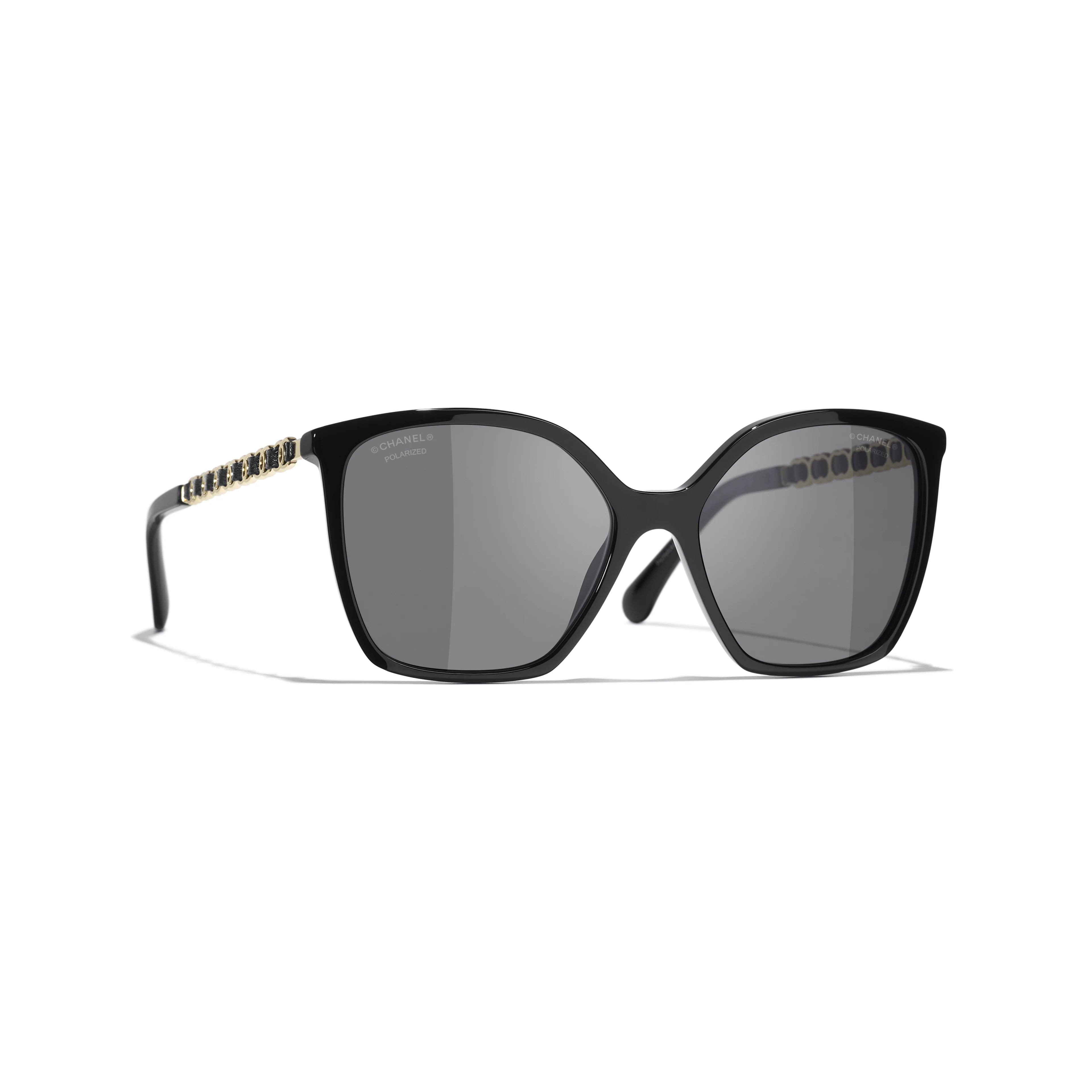 CHANEL Sunglasses: Square Sunglasses, acetate & calfskin — Fashion | CHANEL | Chanel, Inc. (US)