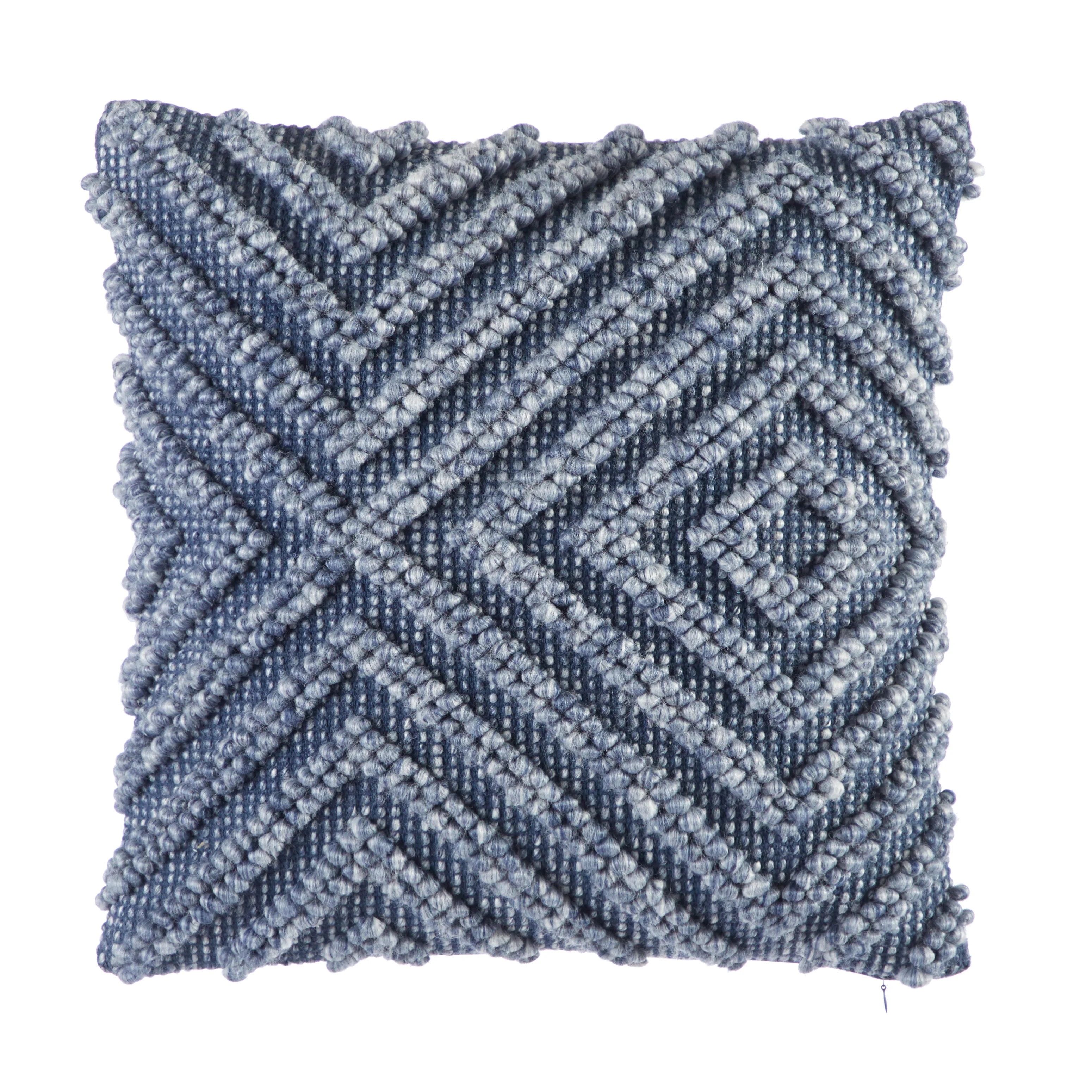 Better Homes & Garden 20" X 20" Heathered Loop Geo Cotton/Polyester Decorative Pillow, Washed Ind... | Walmart (US)