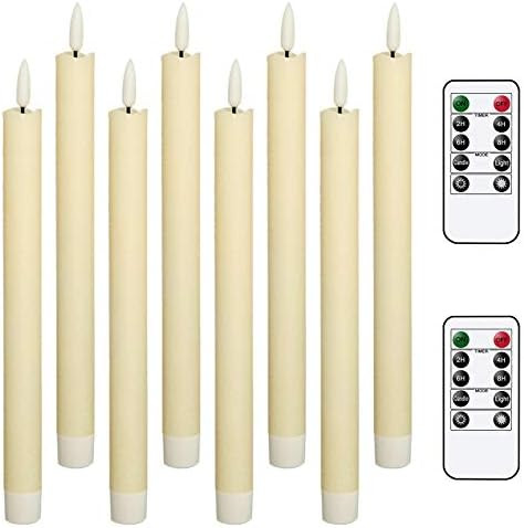 Eldnacele Flameless Taper Candles Flickering with Remote Timer Realistic 3D Wick, Battery Operate... | Amazon (US)