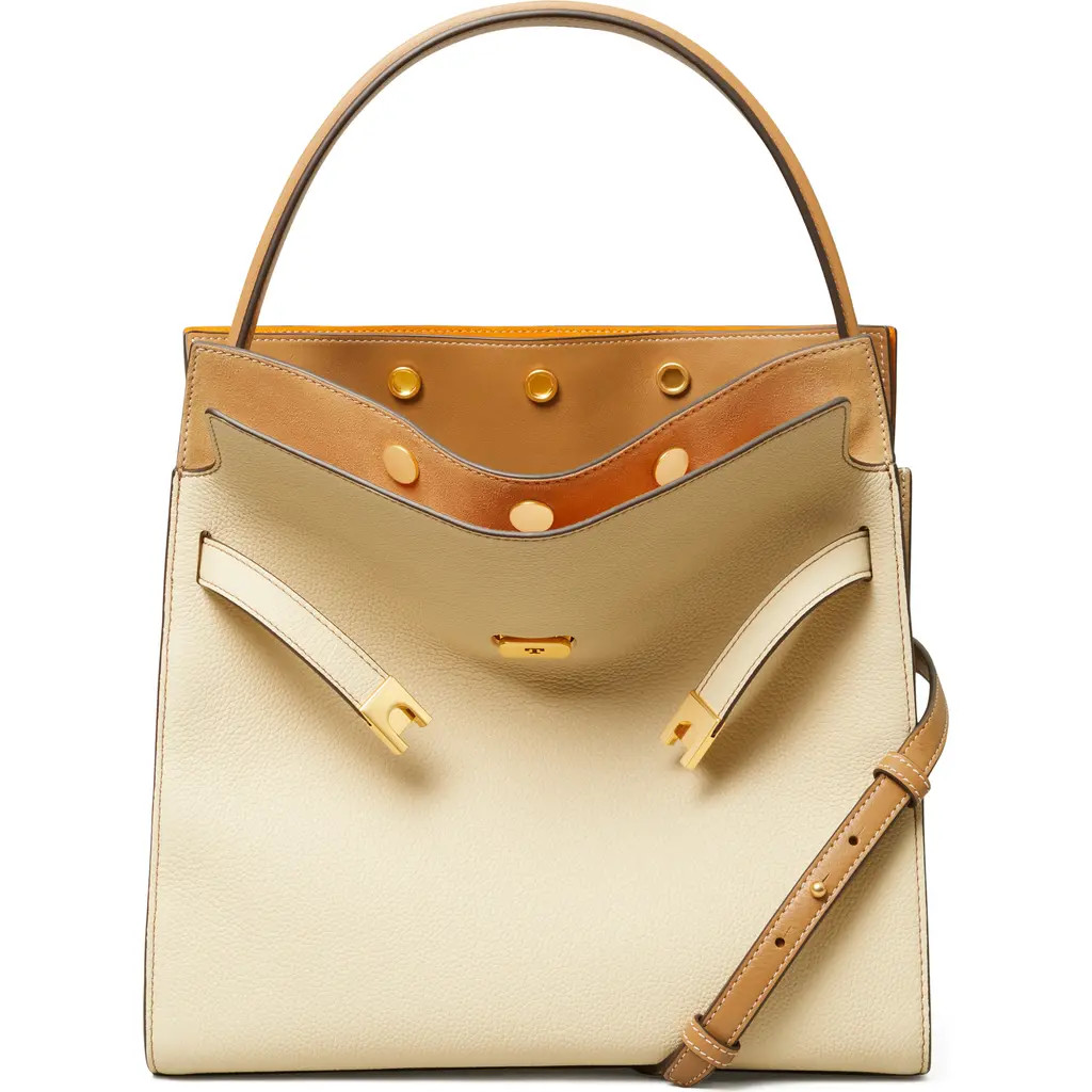 Tory Burch Lee Radziwill Leather Double Bag in New Moon at Nordstrom | Nordstrom