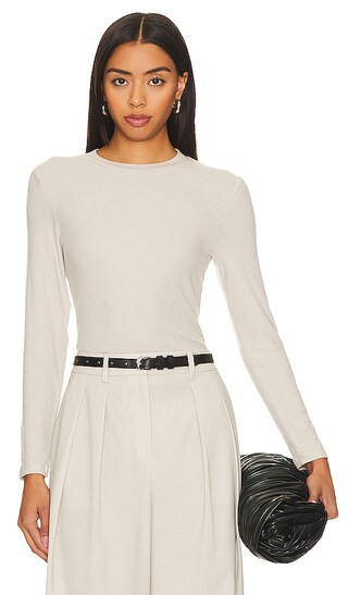 Dalston Brushed Rib Long Sleeve in Stone | Revolve Clothing (Global)