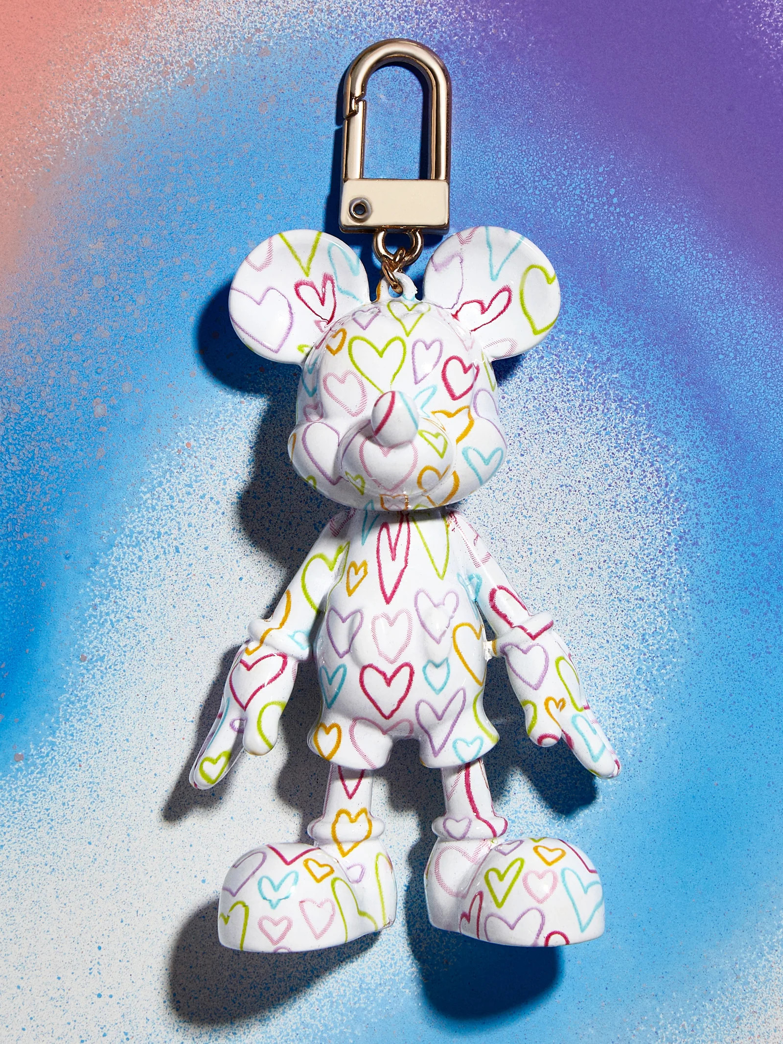 Mickey Mouse Disney Bag Charm - Hand Drawn Hearts | BaubleBar (US)