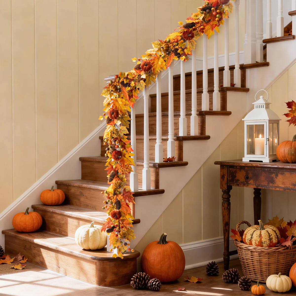 6Ft Fall Velvet Pumpkin, Pinecone & Berry Garland | Wayfair North America