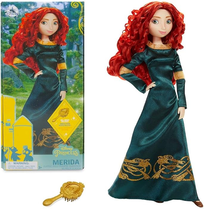 Disney Store Girl's Princess Classic Doll (Merida), 11 Inches, Includes Brush with Molded Details... | Amazon (US)