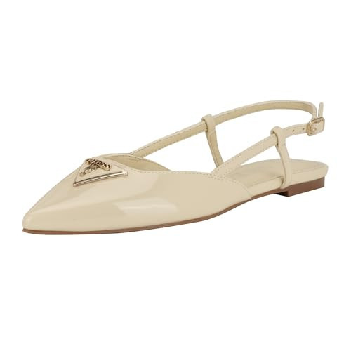 Guess Women's BEMAS Ballet Flat, Ivory Patent 150, 8.5 | Amazon (US)