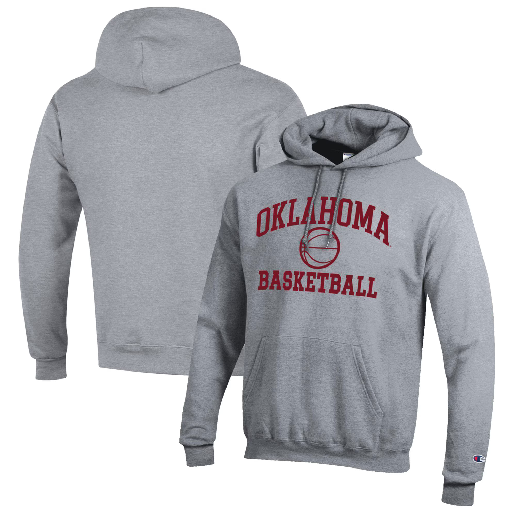 Oklahoma Sooners Champion Basketball Icon Pullover Hoodie - Heather Gray | Fanatics