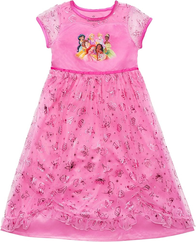 Disney Girls' Princess Dress Nightgown, Fantasy Gown, Soft & Cute Pajamas for Kids | Amazon (US)