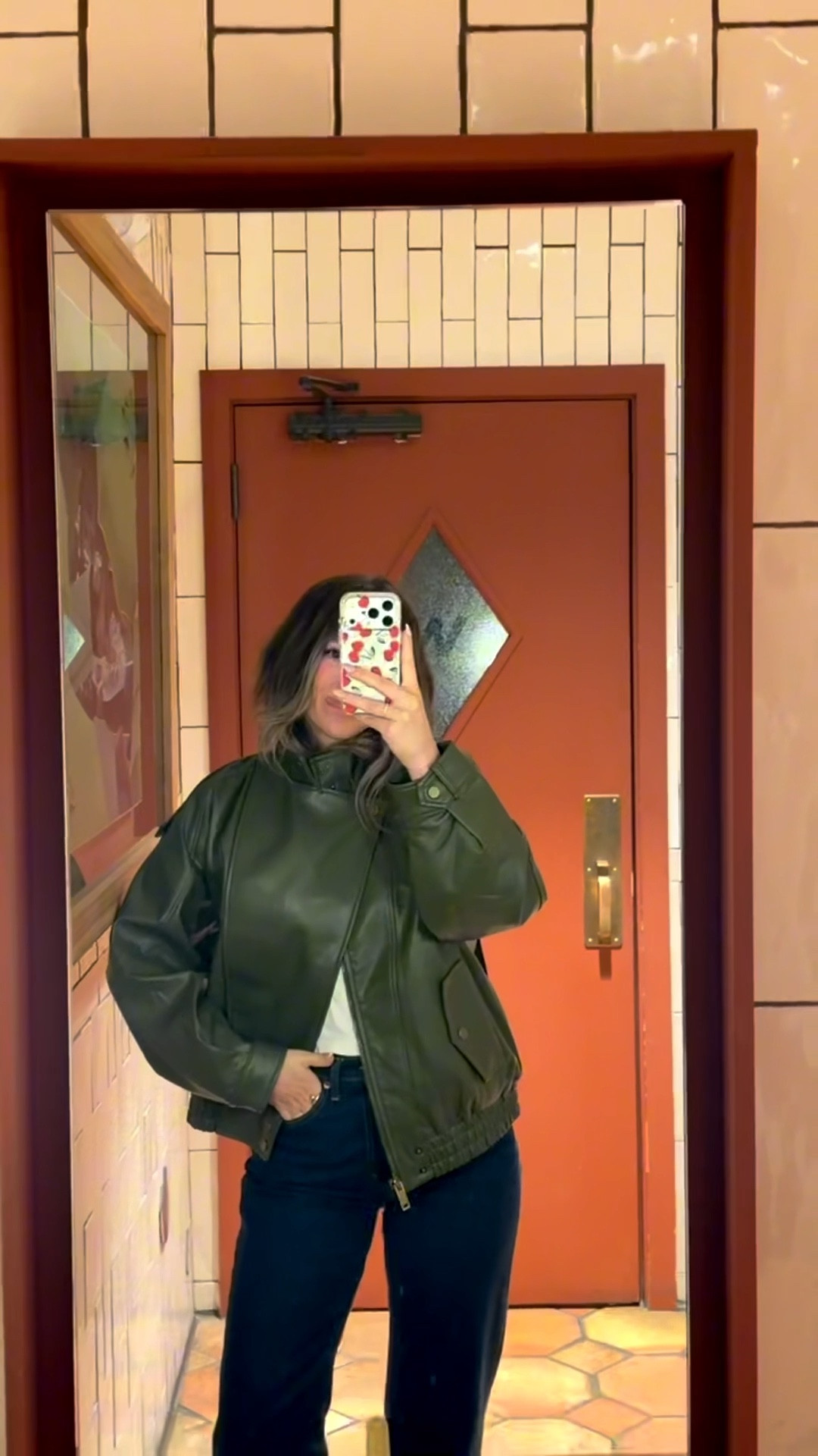 Green leather bomber jacket from Abercrombie paired with a basic white tee and dark denim jean for a couples date night!

Vici code: emerson30

Wearing my usual smalls. 25 in jeans 

Date night
Casual dinner
Leather jacket
Dark denim
Spring outfit


#LTKootd #LTKSeasonal #LTKgrwm