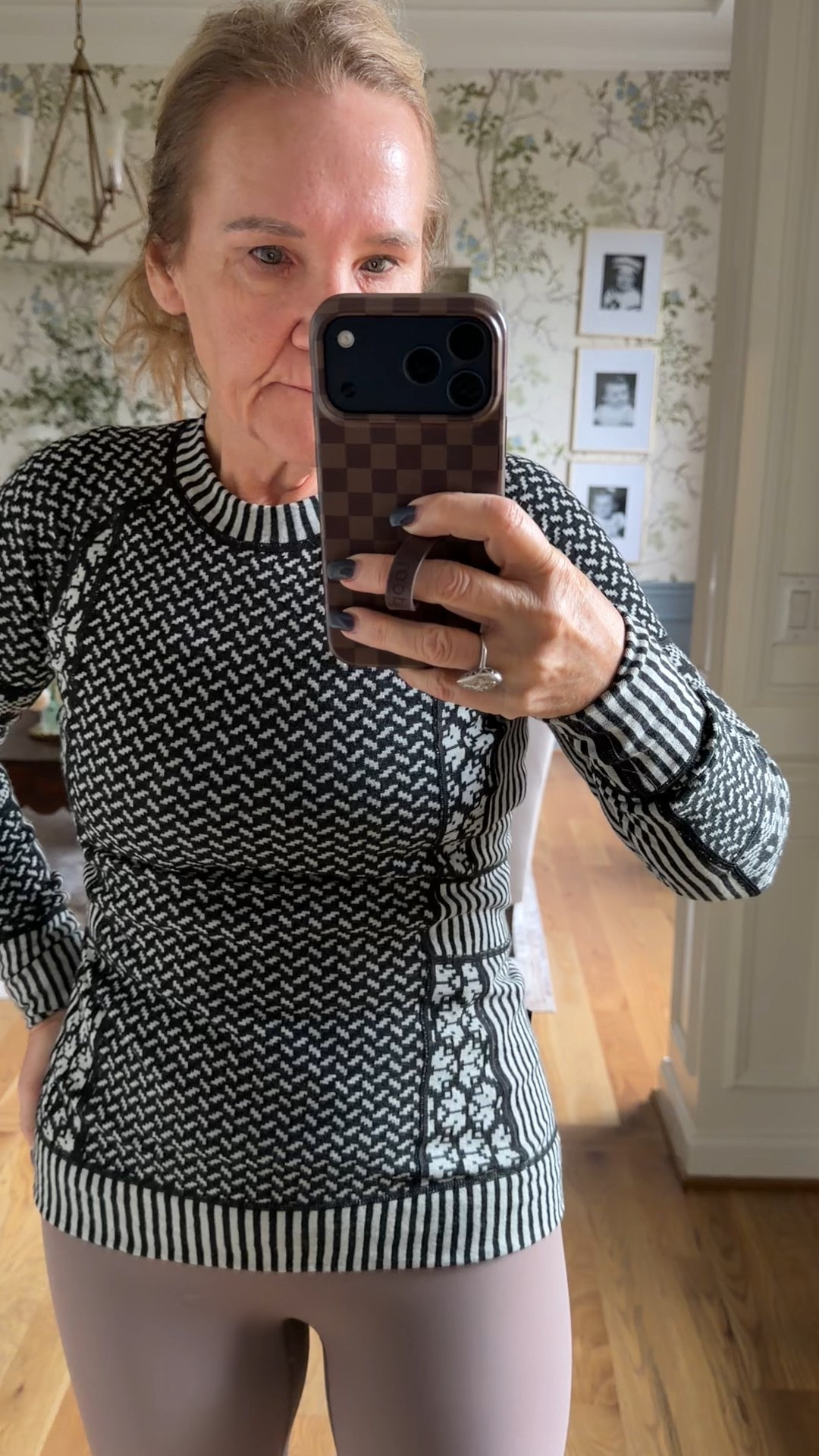 Merino wool base layer perfect for your outdoor activities! 
I’m wearing a medium 
Spanx booty boost leggings size medium 
When it gets much colder, I like the heavier leggings that I’m linking.
I’m linking a couple of black vests that are similar to what I wear. Mine is the north face but it’s about five years old.
Hoka is my favorite running shoe. 

#LTKfitnessgoals #LTKOver40 #LTKGiftGuide