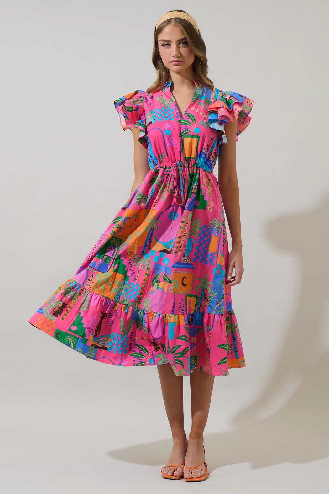 Lanus City Dillan Midi Ruffle Dress | Sugarlips