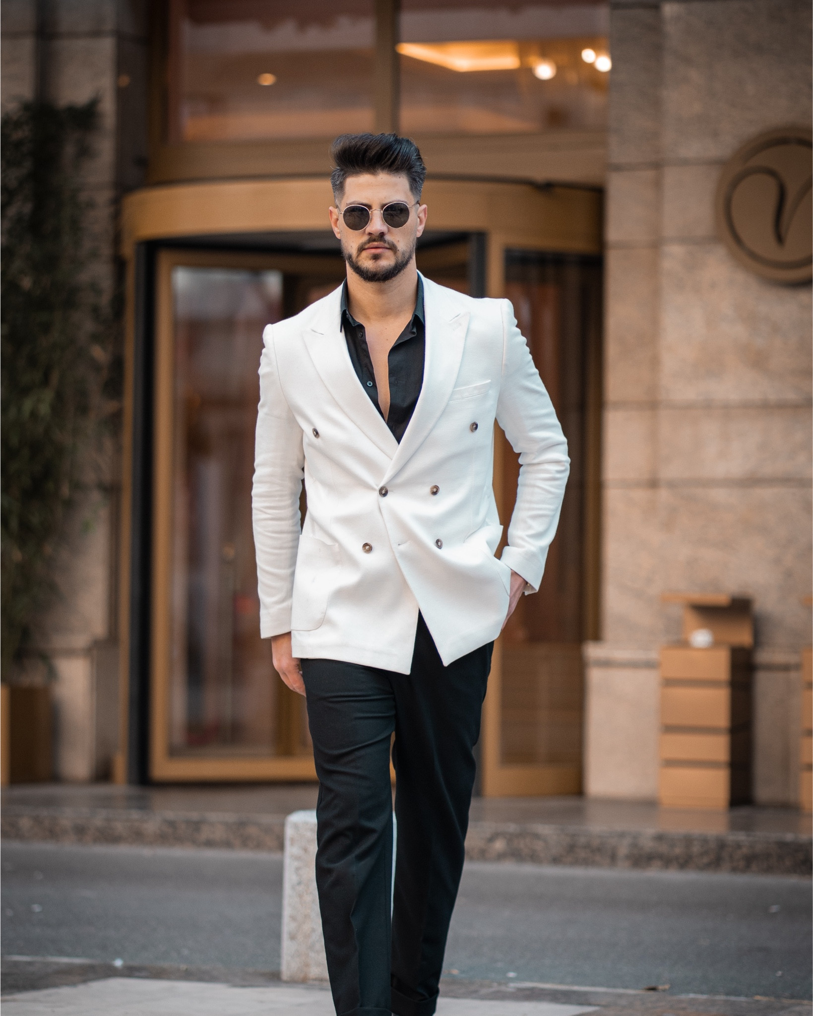 Bold and sophisticated in monochrome. This crisp white blazer paired with black pants and a black shirt is a sleek, modern look that turns heads. 

Finish it off with sunglasses for that effortlessly cool vibe. Shop the details below!"

#LTKMens #LTKFindsUnder50 #LTKStyleTip