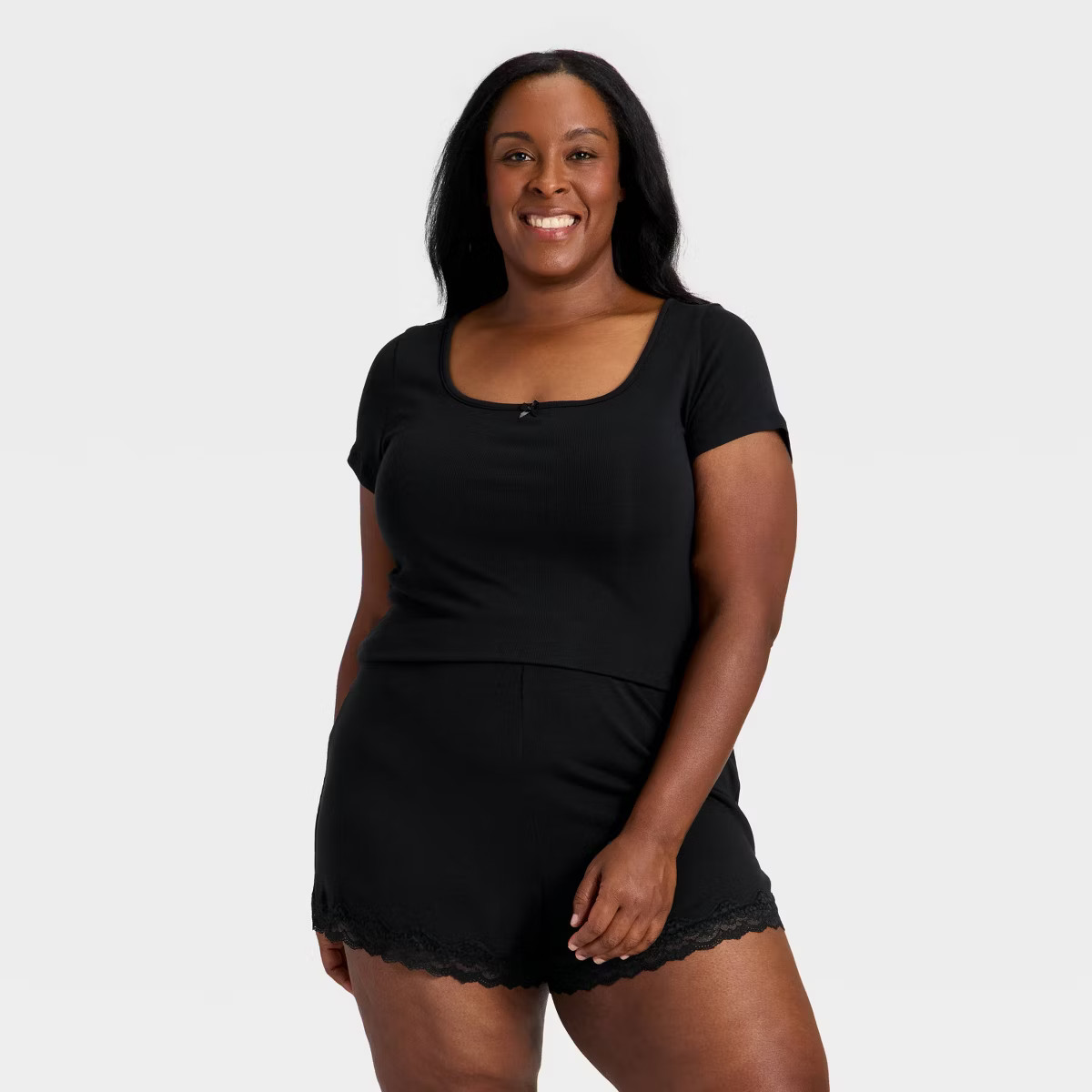 Women's Ribbed Short Sleeve Shirt and Shorts Pajama Set - Auden™ | Target