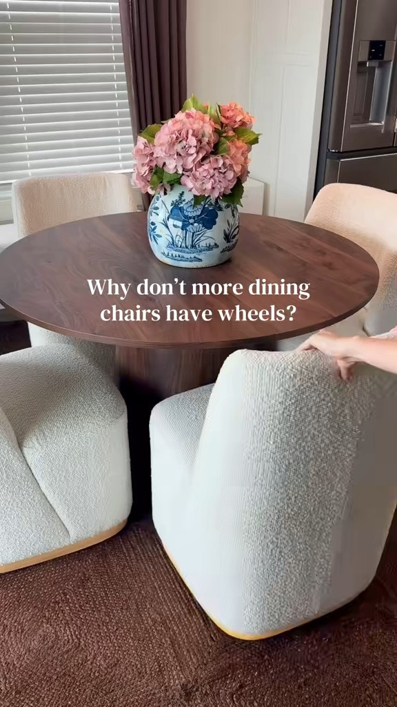 Why don't all dining chairs have wheels?! 🤍 The wheels are completely hidden so you get all the ease of rolling in and out without losing that elevated, designer look. Such a game-changer for everyday life — linking our chairs and a few similar options here!

#LTKSaleAlert #LTKHome