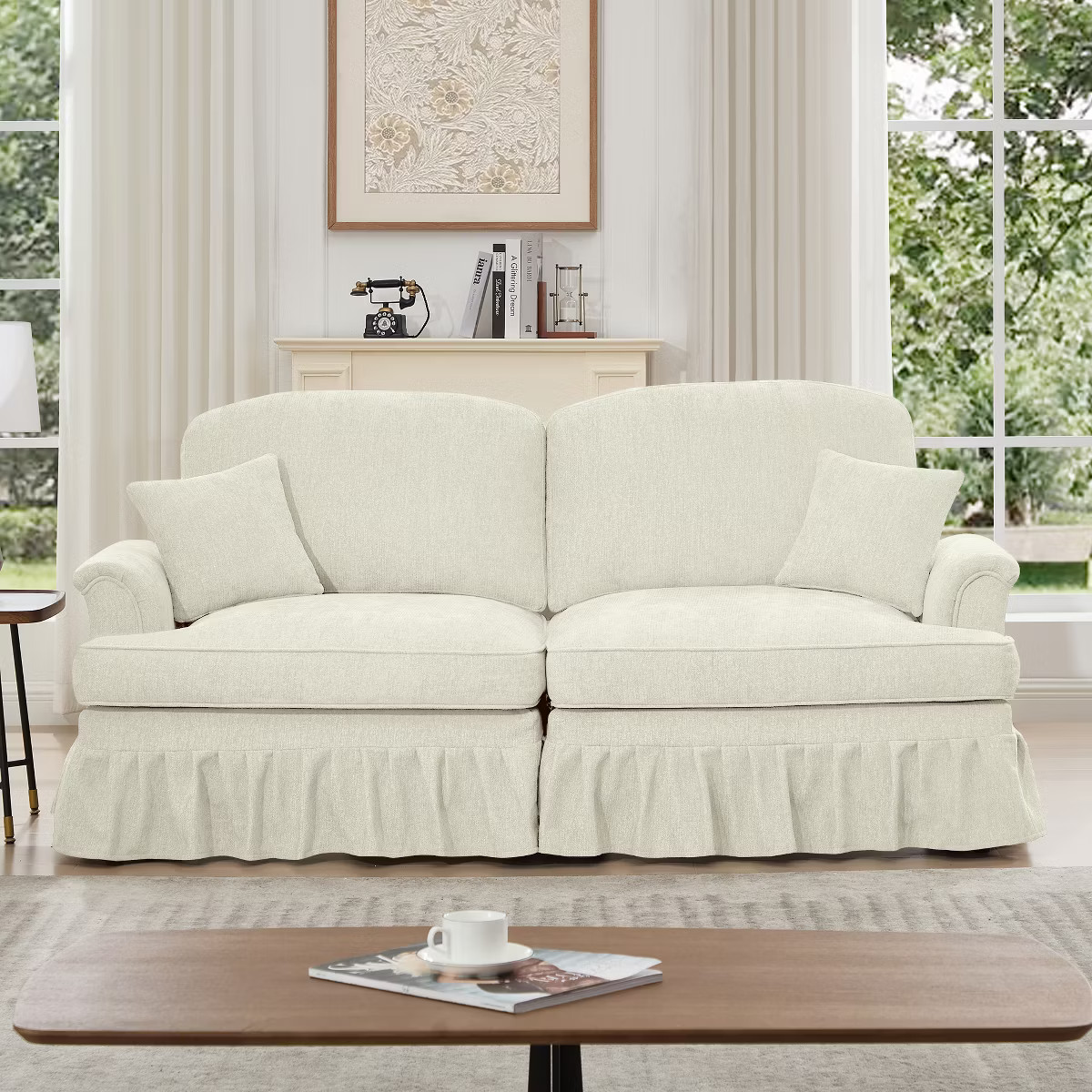 VASIP Elegant Oversized Loveseat Chenille Modular Sectional Sofa with Flared Arms, Removable Ruff... | Target
