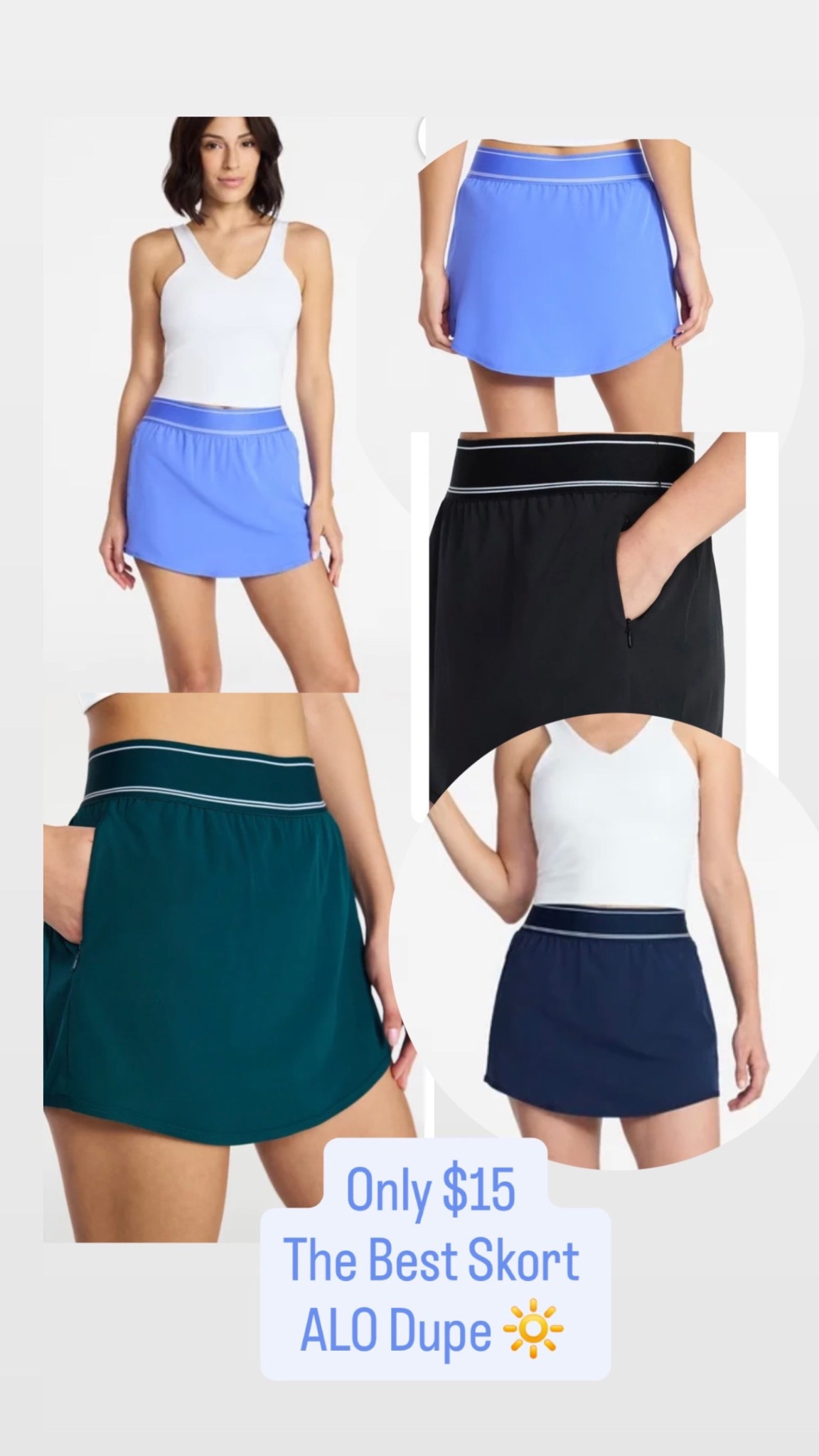 Best Skort - ALO Dupe 💙
Covers Back, Zipper Side Pocket 
Built in shorts 

#LTKActive #LTKfitnessgoals #LTKootd
