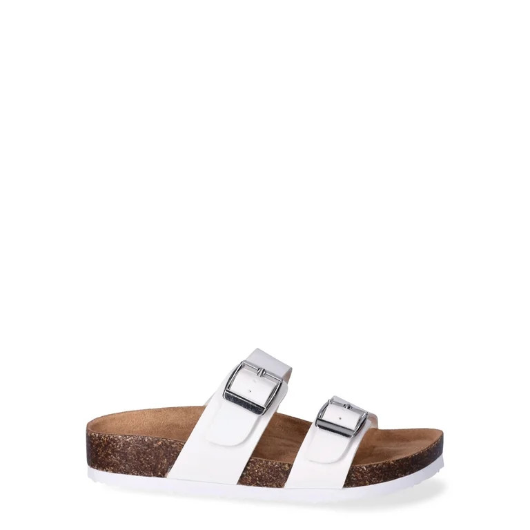 Wonder Nation Little and Big Girls’ Footbed Sandals | Walmart (US)