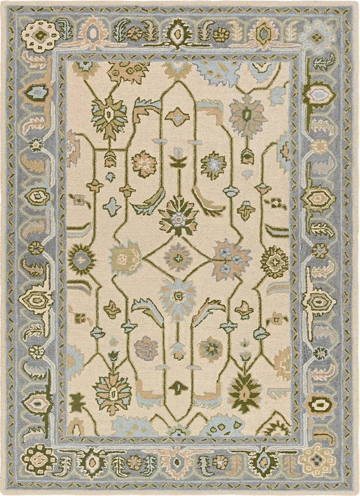 Hand Tufted Oushak Wool Area Rug \u2013 Traditional Floral Oriental Vintage Style Carpet \u2013 S... | Amazon (US)