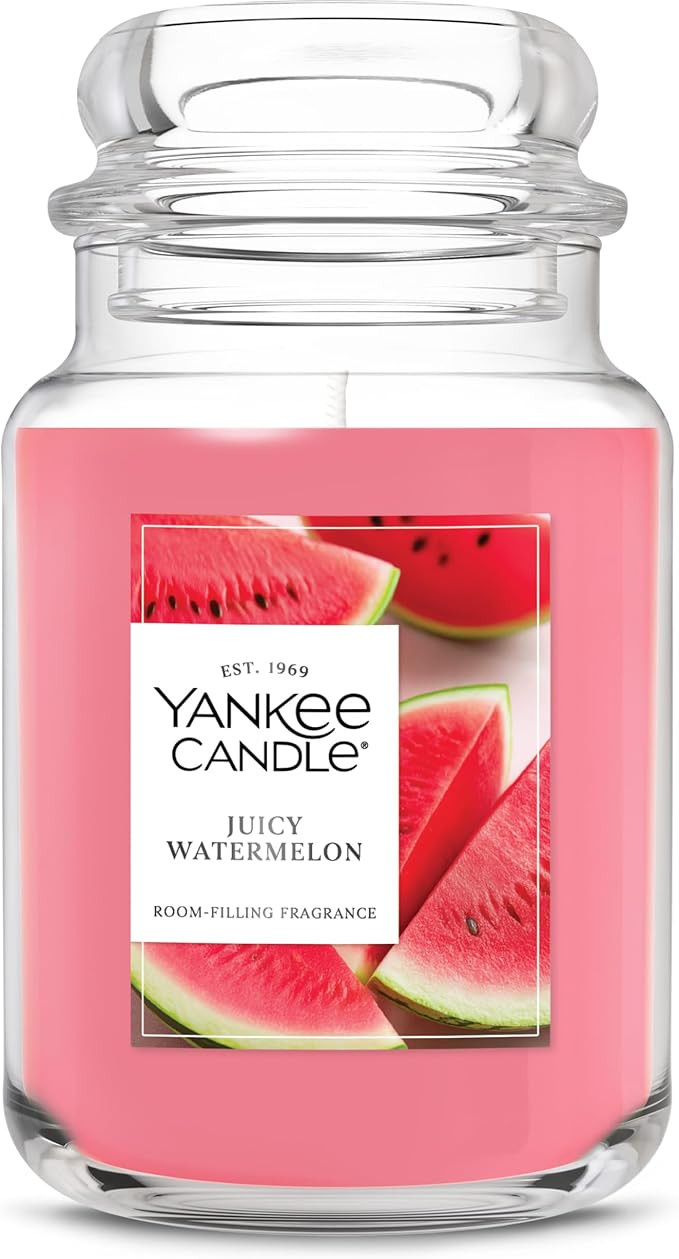 Yankee Candle Juicy Watermelon, Scented Candle, 22oz Large Jar with up to 150 Hour Burn Time, Gif... | Amazon (US)