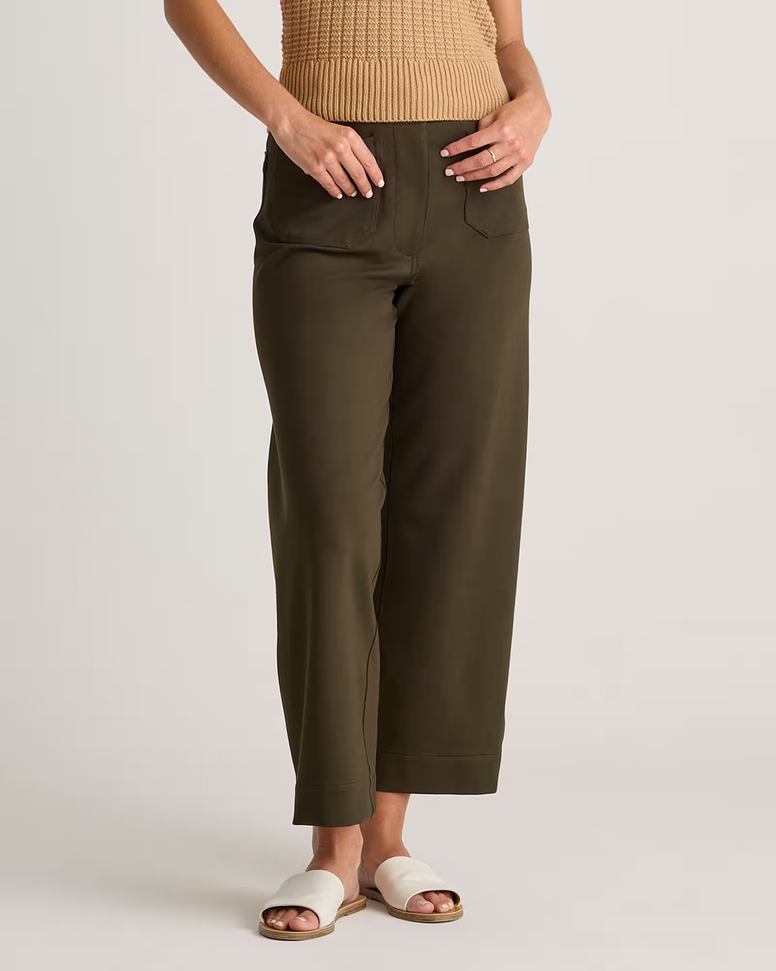 Ultra-Stretch Ponte Cropped Wide Leg Pants | Quince
