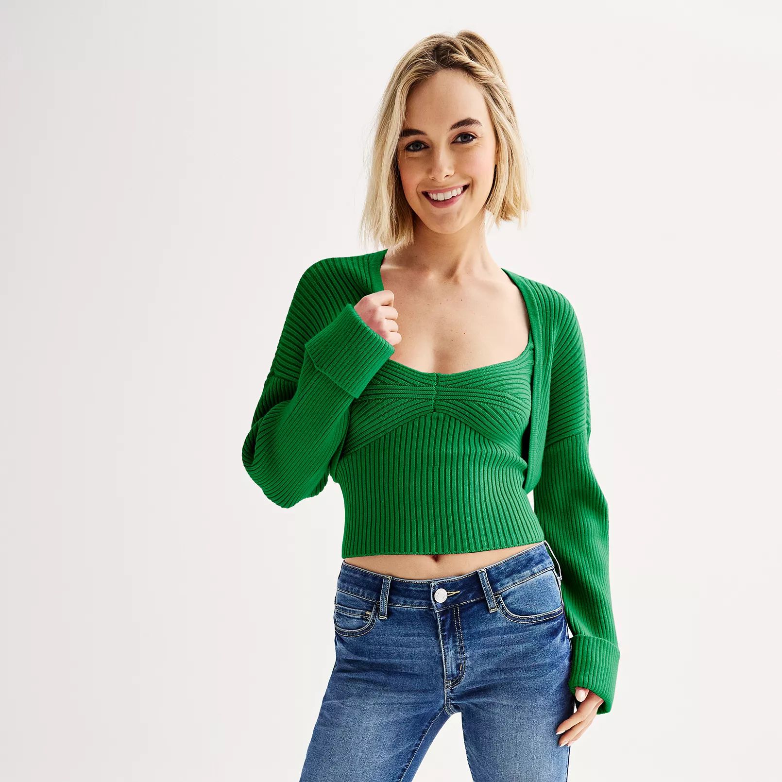 Juniors' SO® Rib Sweater Shrug | Kohl's