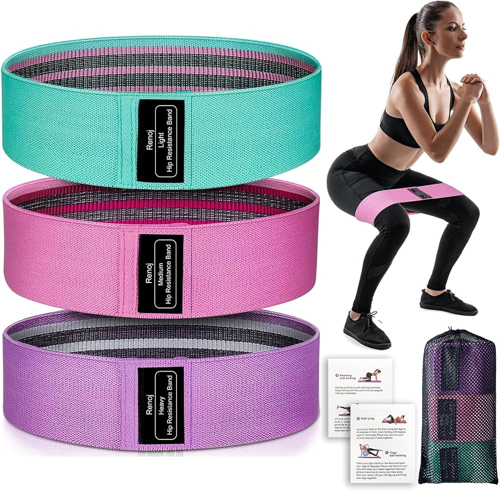 Renoj Resistance Bands, Exercise Workout Bands for Women and Men, 3 Set of Stretch Bands for Boot... | Amazon (US)